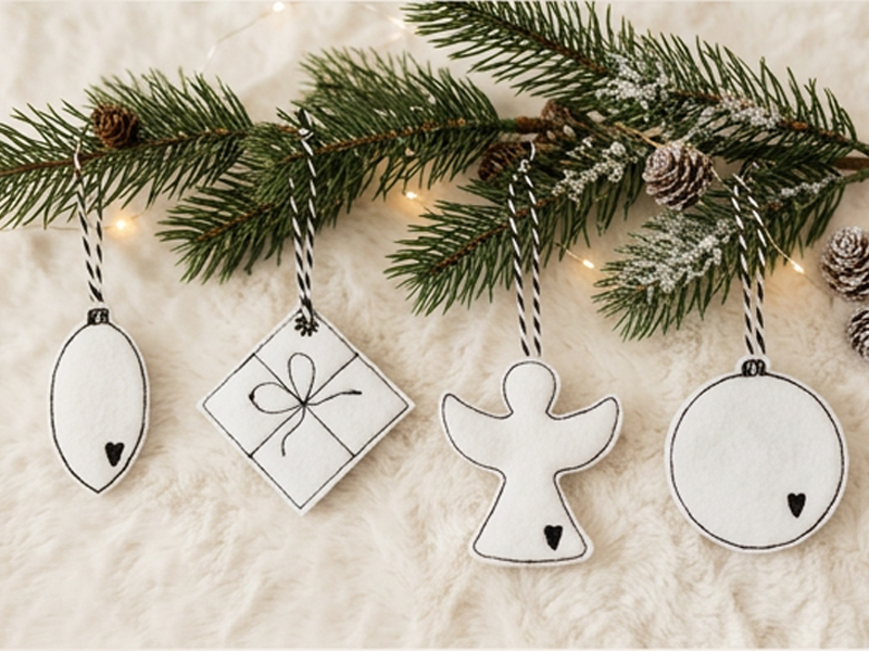 Weihnachtliche Christbaum Anhänger - ITH-Stickdatei